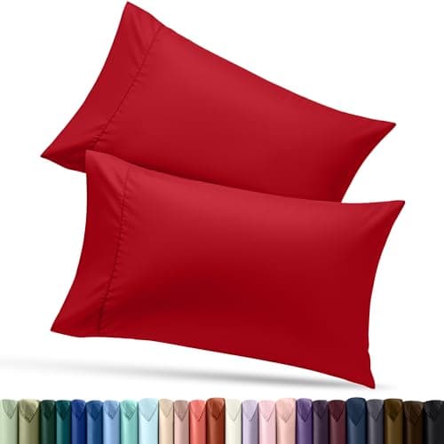 Utopia Bedding King Pillow Cases - 2 Pack - Envelope Closure - Soft Brushed Microfiber Fabric - Shrinkage and Fade Resistant Pillow Covers King Size 20 X 40 Inches (King, Red)