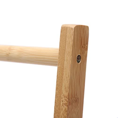 3 Tier Bamboo Towel Rack with Storage Shelf for Bathroom, Free-Standing Beach Towel Holder for Hand, Bath and Pool Towel for Bathroom Storage 7