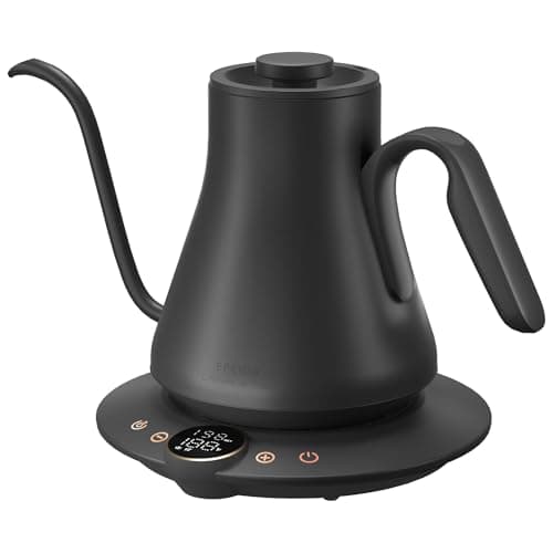 INTASTING Electric Kettle, Gooseneck Electric Kettle, ±1℉ Temperature Control, Stainless Steel Inner, Quick Heating, for Pour Over Coffee, Brew Tea, Boil Hot Water, 1500W/0.9L Black