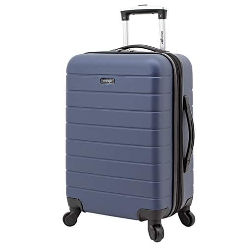 Wrangler Smart Spinner Hardside Luggage, 22-Inch Carry-On, Navy Blue 5