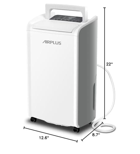 AIRPLUS 4,500 Sq.Ft 70 Pint Dehumidifier for Basements and Home-with Drain Hose,Efficient,Energy-with Dual Protection and 4 Smart Modes,24H Timer,Defrost,for Large room 9