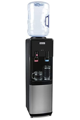 Igloo Top Loading Water Cooler with Removable Tray & Energy-Saving Features - Water Tower with Hot, Cold Temperature Settings- Water Dispenser Fits 3 & 5-Gallon Jugs with Child Safety Lock- Stainless