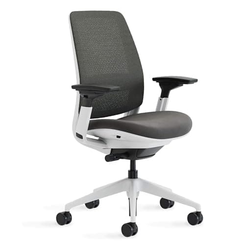 Steelcase Series 2 Office Chair - Ergonomic Work Chair with Wheels for Carpet - with Back Support, Weight-Activated Adjustment & Arm Support - Adjustable Rolling Chairs for Desk - Graphite