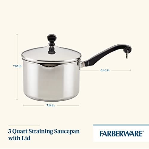 Farberware Classic Stainless Steel 3-Quart Covered Straining Saucepan - - Silver 2