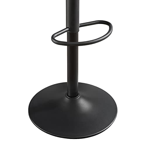 Volans Bar Stools Set of 4, Mid Century Modern Faux Leather Swivel Adjustable Height Bar Stool, Counter Height Pub Bar Chair with Back, Black Powder Coated Base, Yellow Brown 8