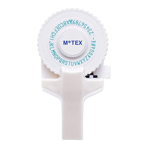 Motex Embossing Label Maker, Labeling Tool, Old School Label Maker, for Manual Label Embossing- E-101 (1 Wheel, White)