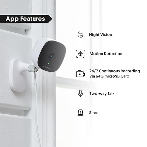 AlfredCamera AlfredCam Plus 2.5K Wi-Fi Smart Home Security Camera,Indoor/Outdoor,IP65 Waterproof,Color Night Vision,64GB SD Card,Baby/Pet Cam,Works App (70M+ Downloads) 6