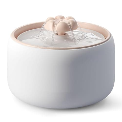 WOPET Premium Ceramic Cat Water Fountain W03 Lite，3L/101oz Automatic Pet Water Fountain for Cats & Dogs, Dishwasher Safe，Luxury Cat Fountain with Ultra-Quiet Pump and Filter & Sponge