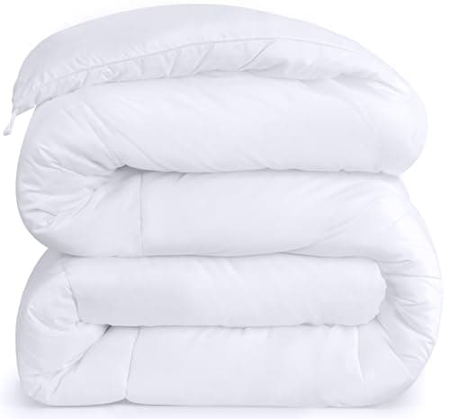 Utopia Bedding Comforters Twin Size, All Season Duvet Insert, Down Alternative Box Stitched Bed Comforter with Corner Tabs, Machine Washable (White) 8