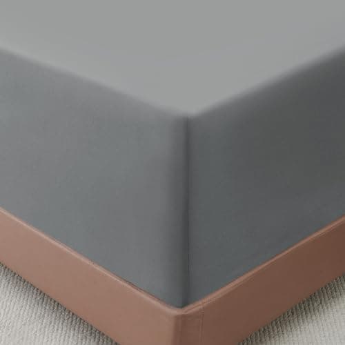 ChiXpace Queen Fitted Sheet - Hotel Luxury Single Fitted Sheet Fits 14 inch to 16 inch Mattress, Ultra Soft Bottom Sheet for Queen Size Bed, Grey, 60" x 80"