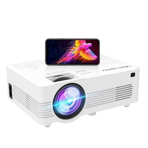 [WiFi Projector] XRPrime 7500Lumens Mini Projector, Full HD 1080P 200'' Display Supported, Compatible with Smartphones, TV Stick, Video Games, DVD Player, HDMI/AV/VGA/USB for Outdoor Movies, HI-06