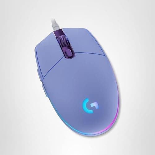 Logitech G203 Wired Gaming Mouse, 8,000 DPI, Rainbow Optical Effect LIGHTSYNC RGB, 6 Programmable Buttons, On-Board Memory, Screen Mapping, PC/Mac Computer and Laptop Compatible - Lilac 9