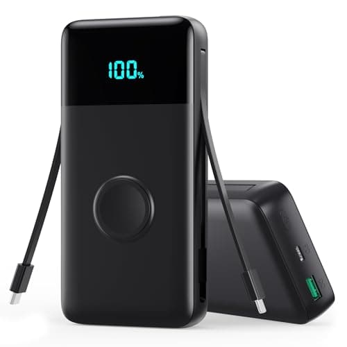 Portable Charger 40800mAh for iPhone with Built-in Cable and iWatch Charger, 25W PD Fast Charging USB C Power Bank,Travel Camping Essentials Battery Pack for iPhone 17/16/15/14/13,Android,Apple Watch