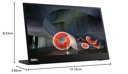 Lenovo ThinkVision M14 14" Full HD 1920x1080 IPS Monitor - 300 Nit 6ms 2xUSB Type-C Ports Widescreen Backlit LED LCD Mobile Portable Display Raven Black 9