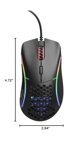 GLORIOUS Model D- (Minus) Wired Gaming Mouse - 61g Superlight Honeycomb Design, RGB, Ergonomic, Pixart 3360 Sensor, Omron Switches, PTFE Feet, 6 Buttons - Matte Black 11