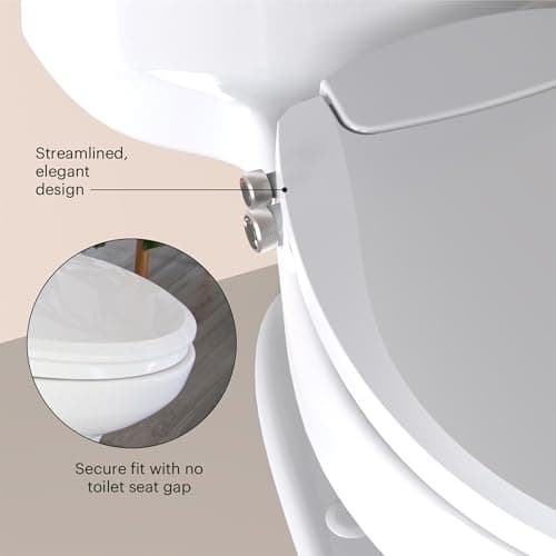 Brondell Bidet Toilet Seat, Non-Electric Swash Ecoseat, Fits Elongated Toilets, White - Dual Temperature, Dual Nozzle System - Bidet with Easy Installation 8