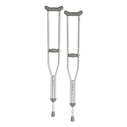 Hugo Mobility Adjustable Crutches for Walking - Adult Walking Crutches - Comfortable Lightweight Design - Cushioned Underarm Pads - Hand Grips - Supports Up to 300 Lb