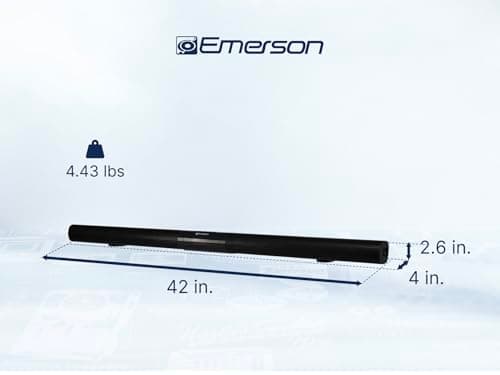 Emerson EHS-2004 42-Inch Bluetooth Soundbar with Built-in Subwoofer, 2.1 Channel Audio, USB/AUX Inputs, FM Radio, Wall Mountable, Remote Control, and Digital LED Display 6
