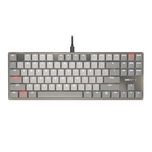Cherry KC 500 MX LP Mechanical Low Profile Keyboard | Slim Design | White Lighting | PBT Key caps New MX LP 2.0 Switches (Gray, TKL)