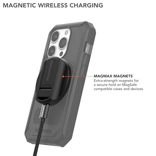 Rokform - Magnetic Wireless Charger with Stand, Includes USB-C to USB-C Cable, Up to 7.5W Charging Power (Black) 5