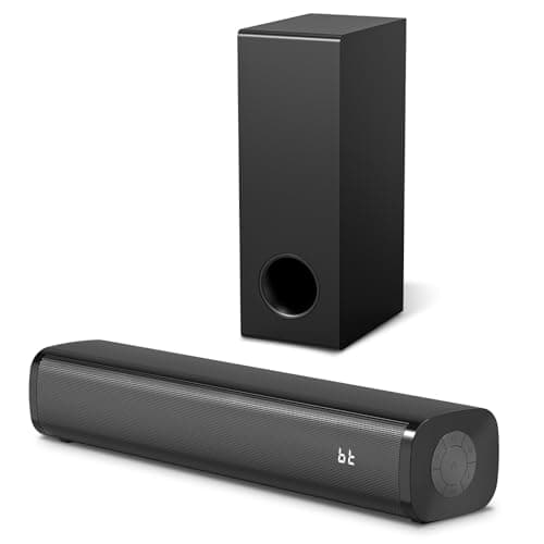 Wohome Sound Bar for Smart TV with Wired Subwoofers, 2.1 Channel Small TV Soundbar Speakers, Home Theater Surround Sound System, Bluetooth 5.3/ ARC/Optical/AUX Connectivity