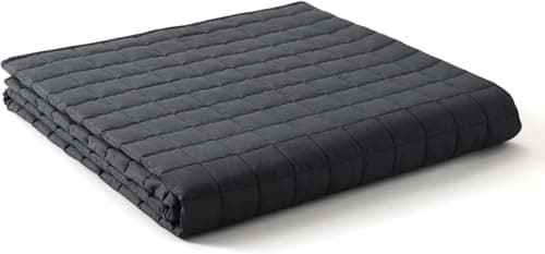 YnM Weighted Blanket, Heavy 100 Percent Oeko-Tex Certified Material with Premium Glass Beads (Dark Grey, 60''x80'' 20lbs), Suit for One Person(~190lb) Use on Queen/King Bed