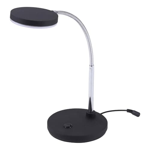 Bostitch Office LED Metal Gooseneck Desk Lamp, Flicker Free, Adjustable Head (VLED1800BK), Black