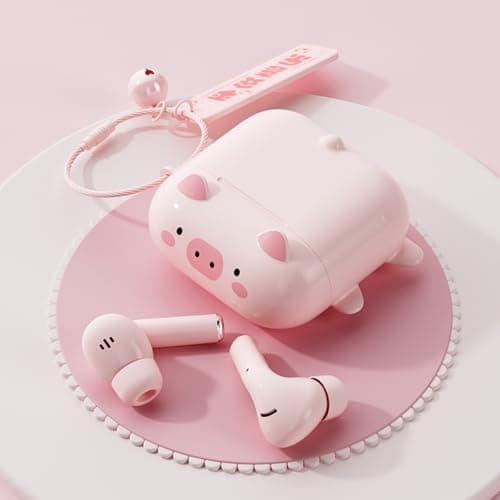 Ttbesmi Cute Kids True Wireless Earbuds Girls Ear Buds for Kids for School Earphones with Case for iPhone Android Kawaii Headphones Kid Bluetooht Earbuds for Small Ear Canals Women