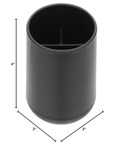 iDesign Toothbrush Holder for Normal Toothbrushes, Spin Brushes, and Toothpaste, The Cade Collection - 3" x 3" x 4. 5", Matte Black 6