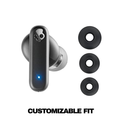 Skullcandy Smokin’ Buds Wireless Earbuds, Bluetooth Headphones, Noise Isolating Fit, Up to 20 Hours Battery, IPX4 Sweat and Water Resistant, Microphone for iPhone Android - Midnight Smoke 7