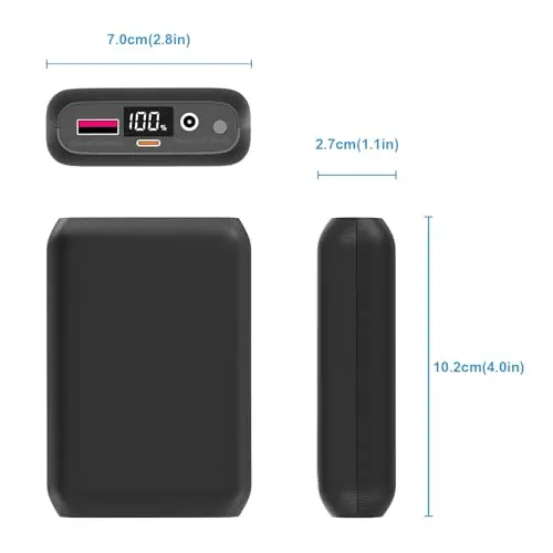 GAROERFAR 16000mAh Battery Pack for Heated Vest-5V/7.4V Rechargeable Power Bank with LED Display and DC/USB Output for Heated Jacket,Fast Charging Powerbank Compatible with iPhone iPad Samsung 8