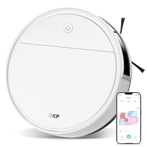 OKP K5 Ultra Robot Vacuum and Mop Combo,2.9 inch Small Robot Vacuum with ToF LiDAR Navigation,170Min Runtime,PSD Obstacle Avoidance,Automatic Charging,WiFi/App/Alexa Control, for Pet Hair and Home