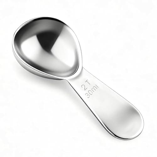 18/8 Stainless Steel Coffee Measuring Spoon 2 Tablespoon Coffee Scoop Short Handle Measuring Spoon for Ground Coffee Tea Sugar Flour Exact Measuring Spoons (30ml)