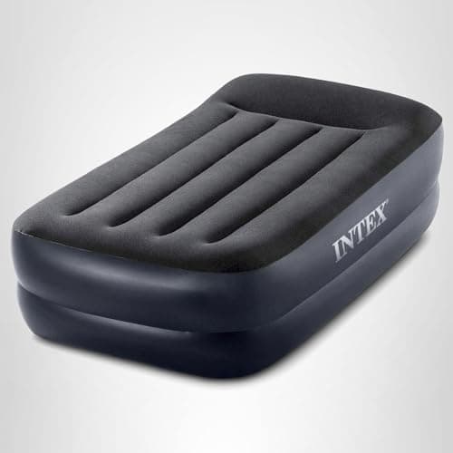 Intex Raised Airbed Mattress with Built-in Pump, Dura-Beam Plus Pillow, Twin - Portable Inflatable Luxury Blow-Up Bed for Adults, Camping, Guests 10