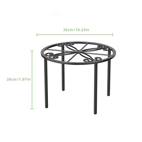 bussdis Plant Stand 1 PCS-10.2 IN Flower Pot Stand Plant Rack for Indoor and Outdoor Courtyard Gardens Black 6