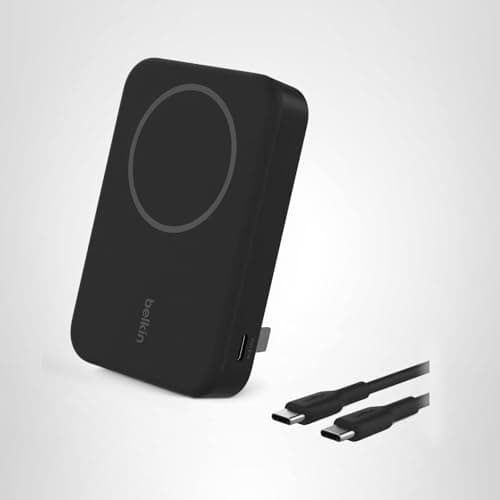 Belkin Portable Charger, Wireless Power Bank 15W 10000 mAh w/ Qi2, MagSafe Charger + Built-in Pop-up Kickstand - iPhone 17, Air, Pro, Pro Max, AirPods, Apple Watch, Google Pixel 10, etc. - Black 13