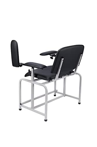 VivaComfort Black Bariatric Wide Padded Blood Drawing Chair, Phlebotomy Chair with Adjustable Armrest, 35" H x 18" L x 29"W, Blood Draw Chair, Medical Chair, Great for Mommy and Me 6
