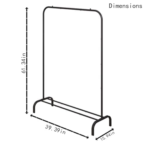 SUOERNUO Garment Rack for Hanging Clothes Rack Heavy Duty Portable with Bottom Metal Shelf Drying Coats Shirt,Black (Black) 6