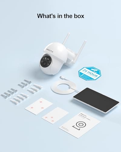 ARCCTV Solar Security Cameras Wireless Outdoor, 4MP 360° View Battery Powered Outdoor Camera, Night Vision with Spotlight, 2-Way Audio, PIR Motion Sensor, 2.4G/5G Dual Band WiFi, SD/Cloud Storage 8