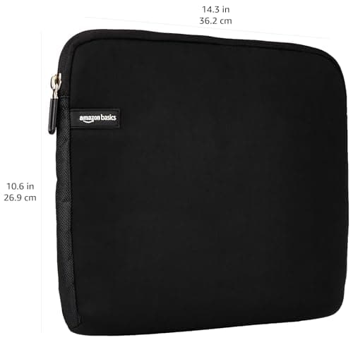 Amazon Basics 14 inch Laptop Sleeve, Protective Case with Zipper for MacBook Pro, MacBook Air, Surface, Dell, HP, Lenovo - Black 5