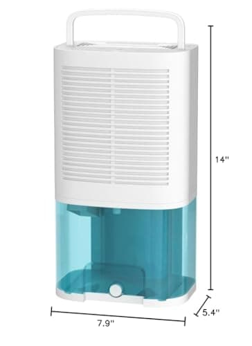 Dehumidifier 68oz(2000ml) Small Dehumidifier with Drain Hose for Up to 650 sq.ft Ultra Quiet Mini Portable Air for Home Basements Bathroom Bedroom Closet Kitchen RV 7