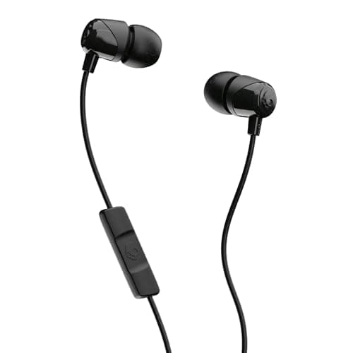 Skullcandy Jib Wired Earbuds with 3.5mm AUX Plug, Noise Isolating Fit, In-Line Microphone Call and Track Control, Convenient for Travel - Black