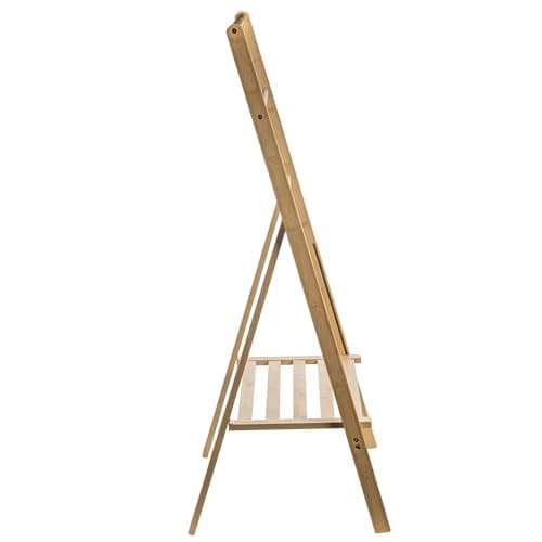 MyGift 3 Tier Free Standing Towel Rack for Bathroom, Pool Outdoor, Foldable Blanket Ladder with Storage Shelf, 43" H Bath Towel Holder Organizer Drying Rack, Light Brown Solid Bamboo Quilt Rack 8