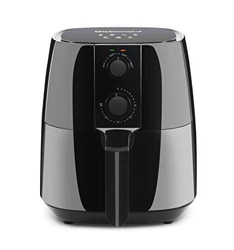 Elite Gourmet EAF-4617X Electric Digital Hot Air Fryer, 1350Watts, Oil-Less Healthy Cooker, Timer & Temperature Controls, 4 Quart, Black