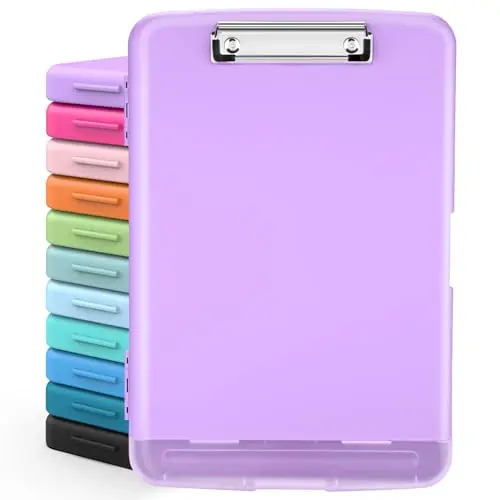Sooez Clipboards with Storage, High Capacity Clip Boards 8.5x11 with Storage, Heavy Duty Nursing Clipboard Folder, Plastic Clipboard with Pen Holder for Women Teachers Work, School & Office Supplies