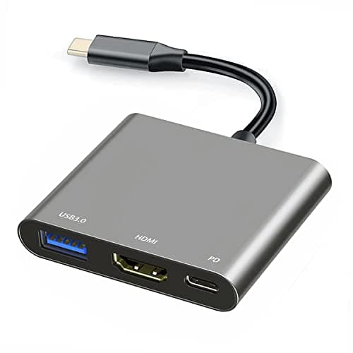 USB C to HDMI Multiport Adapter with Charging Port, HDMI to USB C Hub Adapter for Monitor to Laptop, USB-C to USB 3.0 Adapter 10Gbps, USBC HDMI Adapter 4K Converter for Mac iPad pro MacBook Chromebook