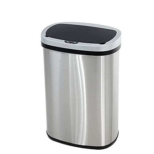 Bigacc 13 Gallon(50 L) Kitchen Trash Can with Touch-Free & Motion Sensor, Automatic Stainless-Steel Garbage Can, Anti-Fingerprint Mute Designed Trash Bin Brushed Stainless Steel 9