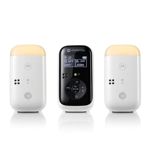 Motorola Nursery Audio Baby Monitor Dual Room HD, 1500ft Range, Night Light, 2-Way Audio, No WiFi Audio Only with Parent Unit & 2 Monitors, PIP15