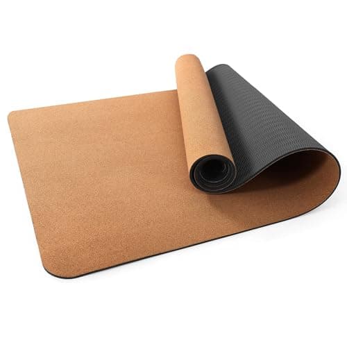 Umineux Premium Cork Yoga Exercise Mats 6mm 1/4 x 72 x 26 in, Cork and TPE Non Slip Yoga Mats for Women Men, Sweat proof, Sustainable, Great for Hot Yoga & Workout 8