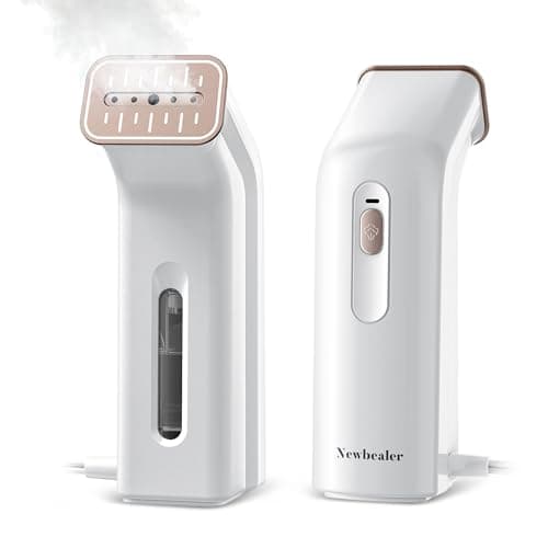 Newbealer 2in1 Steamer and Dry Iron for Beginners, Horizontal & Vertical Clothes Steamer, Non-Stick Ceramic Soleplate, 170ml Garment Wrinkle Remover, Auto-off, 1.2lbs (120V Only)